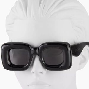 Loewe Black Inflated Rectangular Sunglasses